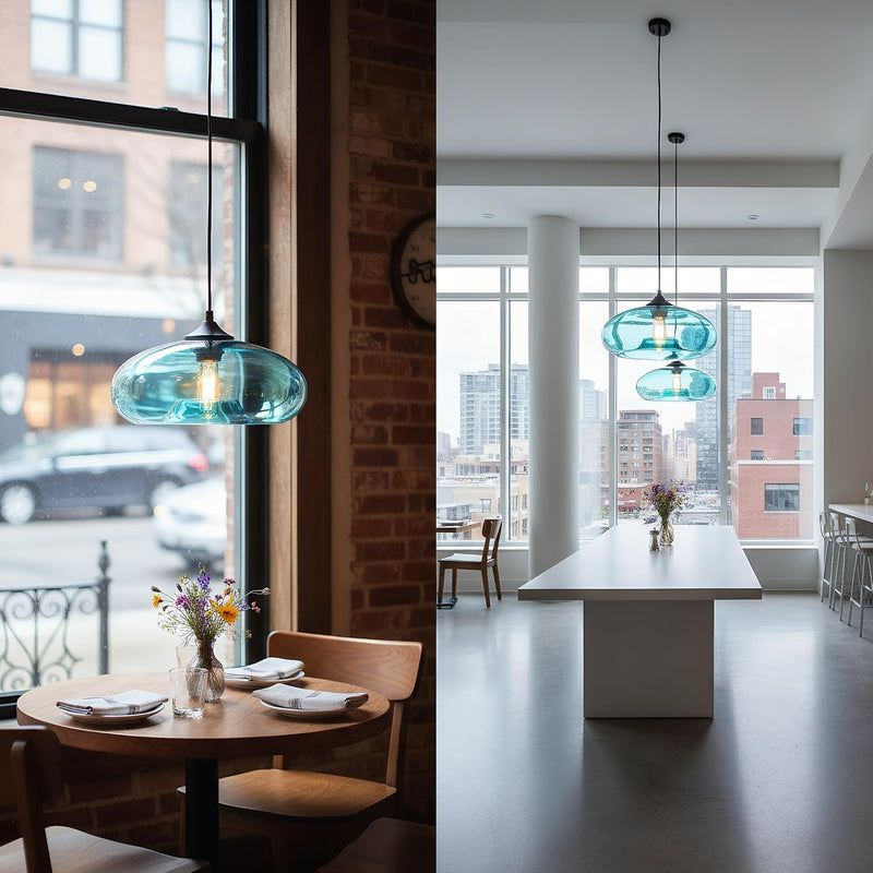28CM Glass Pendant Light E27 Hanging Ceiling Lamp