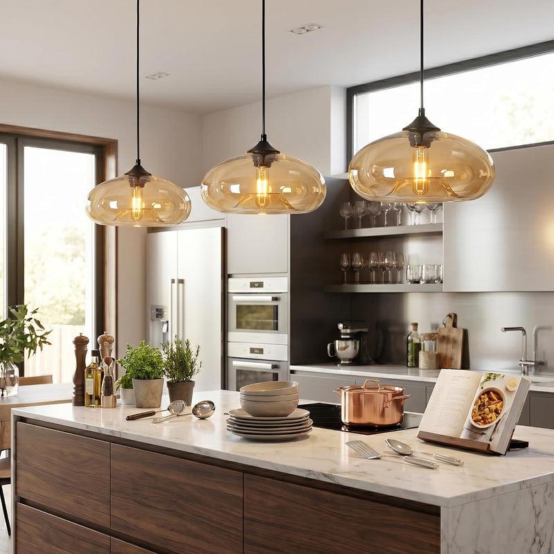 28CM Glass Pendant Light E27 Hanging Ceiling Lamp