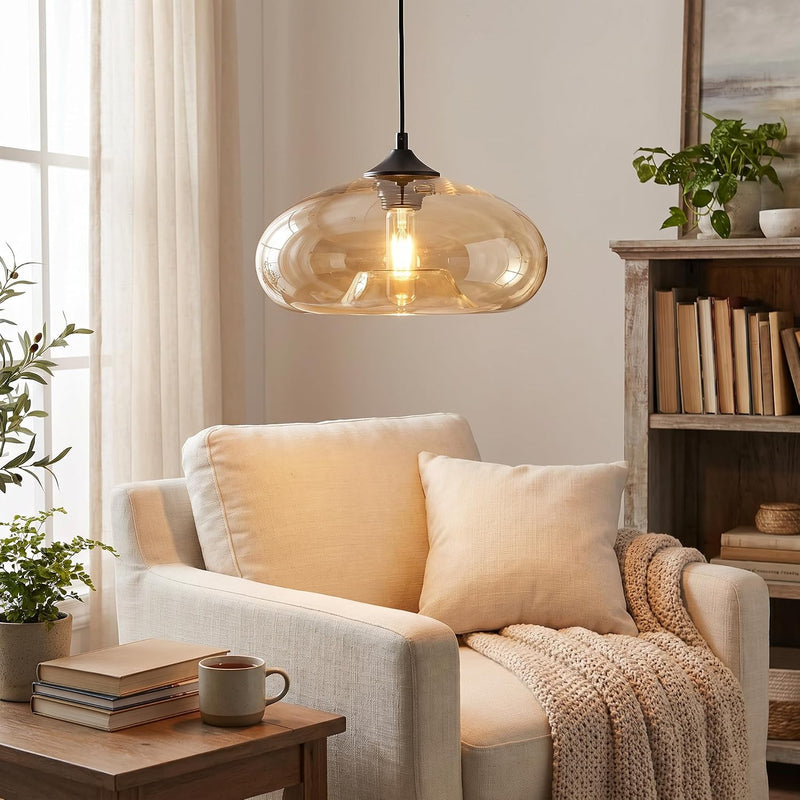 28CM Glass Pendant Light E27 Hanging Ceiling Lamp