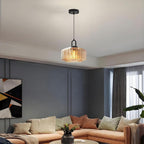 28CM Vintage Industrial Ribbed Dome Glass Pendant Light