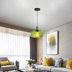 28CM Vintage Industrial Ribbed Dome Glass Pendant Light