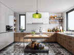 28CM Vintage Industrial Ribbed Dome Glass Pendant Light