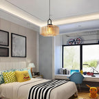 28CM Vintage Industrial Ribbed Dome Glass Pendant Light