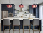 28CM Vintage Industrial Ribbed Dome Glass Pendant Light