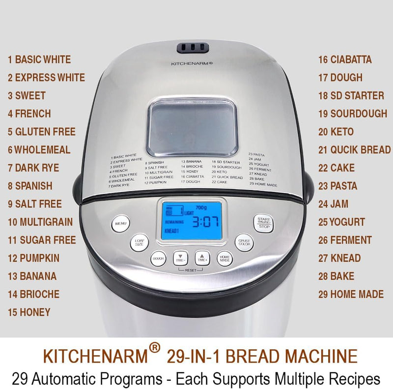 29-In-1 Smart Bread Maker Machine Model with Gluten