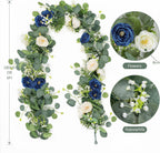 2pcs 6FT Artificial Eucalyptus Flower Garland with Roses