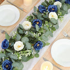 2pcs 6FT Artificial Eucalyptus Flower Garland with Roses