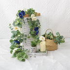 2pcs 6FT Artificial Eucalyptus Flower Garland with Roses
