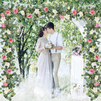 2pcs 6FT Artificial Eucalyptus Flower Garland with Roses