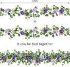 2pcs 6FT Artificial Eucalyptus Flower Garland with Roses