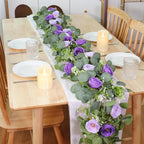 2pcs 6FT Artificial Eucalyptus Flower Garland with Roses