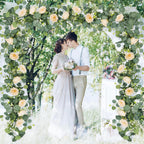 2pcs 6FT Artificial Eucalyptus Flower Garland with Roses
