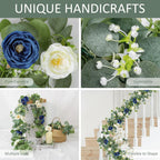 2pcs 6FT Artificial Eucalyptus Flower Garland with Roses