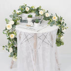 2pcs 6FT Artificial Eucalyptus Flower Garland with Roses