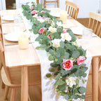 2pcs 6FT Artificial Eucalyptus Flower Garland with Roses