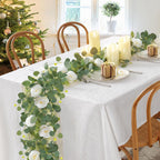 2pcs 6FT Artificial Eucalyptus Flower Garland with Roses