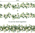 2pcs 6FT Artificial Eucalyptus Flower Garland with Roses