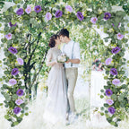 2pcs 6FT Artificial Eucalyptus Flower Garland with Roses