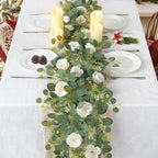 2pcs 6FT Artificial Eucalyptus Flower Garland with Roses