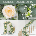 2pcs 6FT Artificial Eucalyptus Flower Garland with Roses
