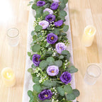 2pcs 6FT Artificial Eucalyptus Flower Garland with Roses