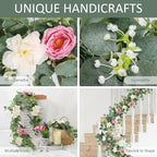 2pcs 6FT Artificial Eucalyptus Flower Garland with Roses