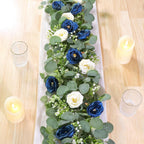 2pcs 6FT Artificial Eucalyptus Flower Garland with Roses