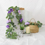 2pcs 6FT Artificial Eucalyptus Flower Garland with Roses