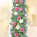 2pcs 6FT Artificial Eucalyptus Flower Garland with Roses