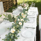 2pcs 6FT Artificial Eucalyptus Flower Garland with Roses