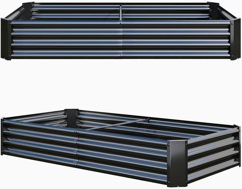 2pcs Metal Galvanized Raised Garden Bed Kit 8 (Set of 2)