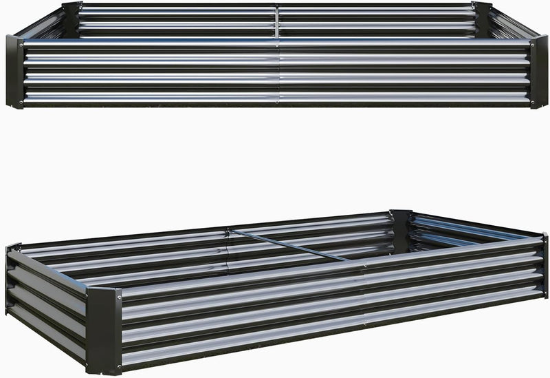 2pcs Metal Galvanized Raised Garden Bed Kit 8 (Set of 2)