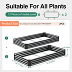2pcs Metal Galvanized Raised Garden Bed Kit 8 (Set of 2)