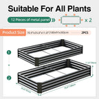 2pcs Metal Galvanized Raised Garden Bed Kit 8 (Set of 2)