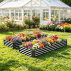 2pcs Metal Galvanized Raised Garden Bed Kit 8 (Set of 2)