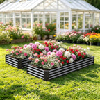 2pcs Metal Galvanized Raised Garden Bed Kit 8 (Set of 2)