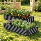 2pcs Metal Galvanized Raised Garden Bed Kit 8 (Set of 2)