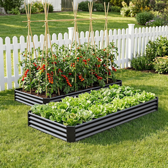 2pcs Metal Galvanized Raised Garden Bed Kit 8 (Set of 2)