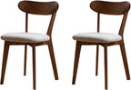 2pcs Modern Solid Dining Chairs Set Upholstered Fabric