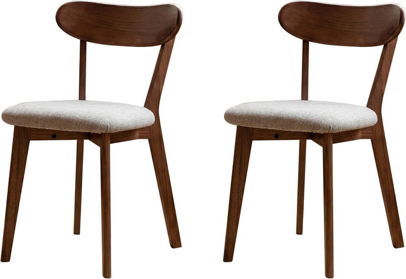2pcs Modern Solid Dining Chairs Set Upholstered Fabric