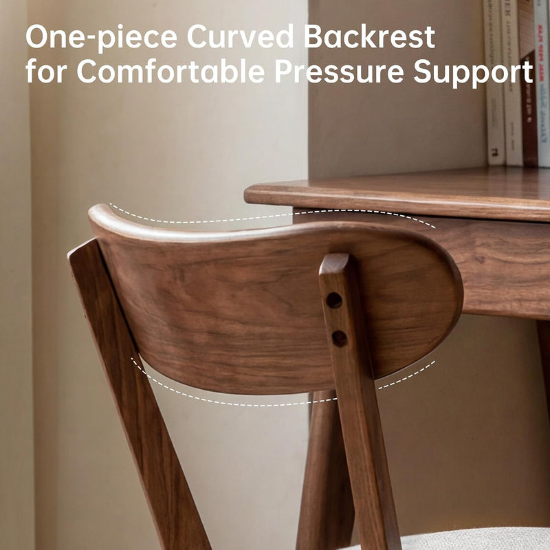 2pcs Modern Solid Dining Chairs Set Upholstered Fabric