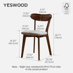 2pcs Modern Solid Dining Chairs Set Upholstered Fabric
