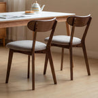 2pcs Modern Solid Dining Chairs Set Upholstered Fabric