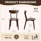 2pcs Modern Solid Dining Chairs Set Upholstered Fabric