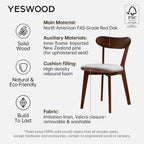 2pcs Modern Solid Dining Chairs Set Upholstered Fabric