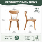 2pcs Modern Solid Dining Chairs Set Upholstered Fabric
