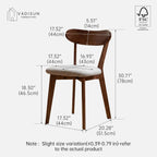 2pcs Modern Solid Dining Chairs Set Upholstered Fabric