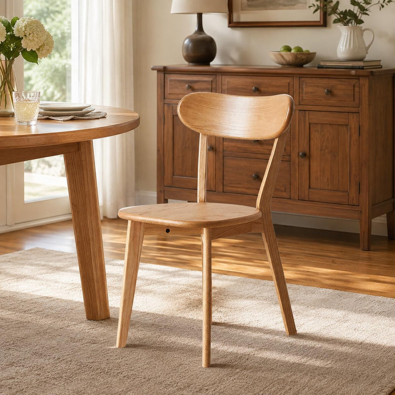 2pcs Modern Solid Dining Chairs Set Upholstered Fabric