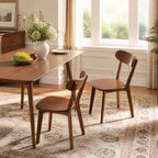 2pcs Modern Solid Dining Chairs Set Upholstered Fabric