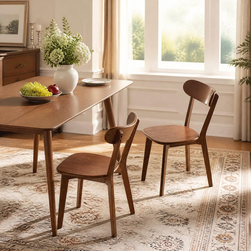 2pcs Modern Solid Dining Chairs Set Upholstered Fabric